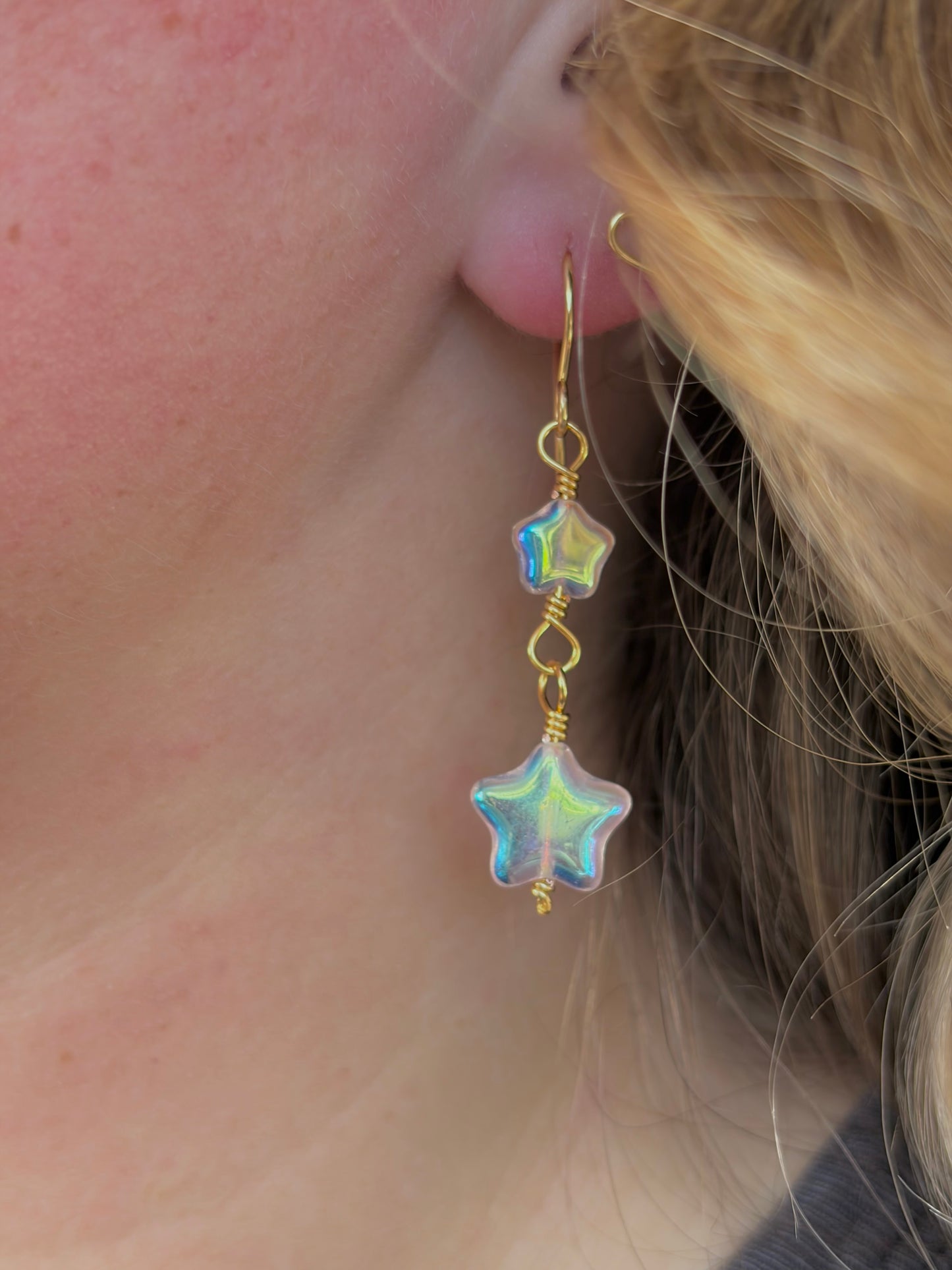 Iridescent Star Earrings