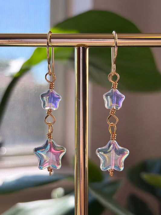 Iridescent Star Earrings
