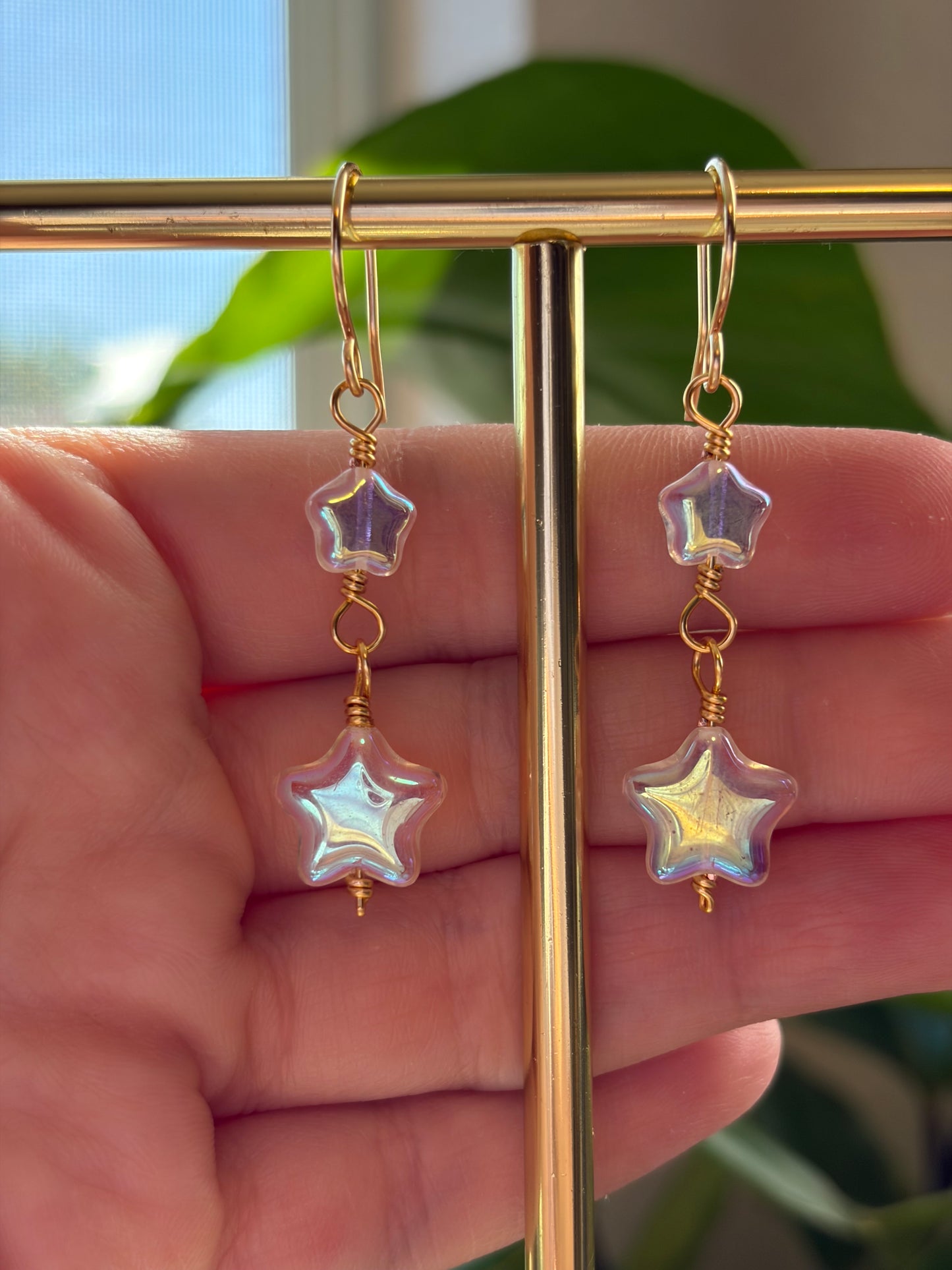 Iridescent Star Earrings