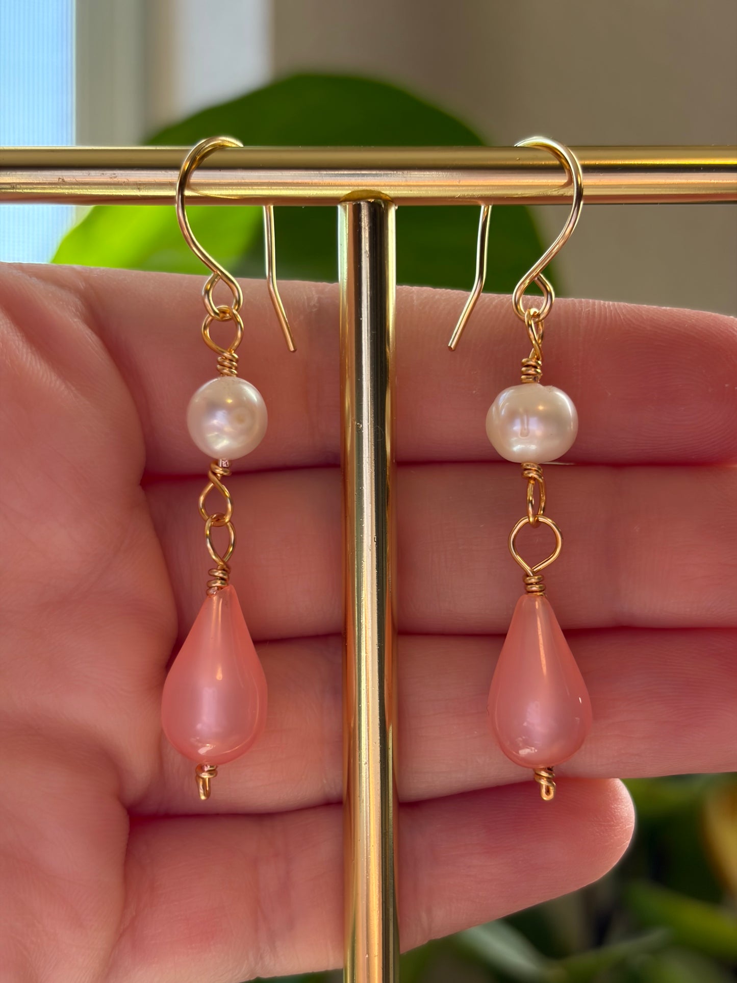 Pearly Pink Dangles