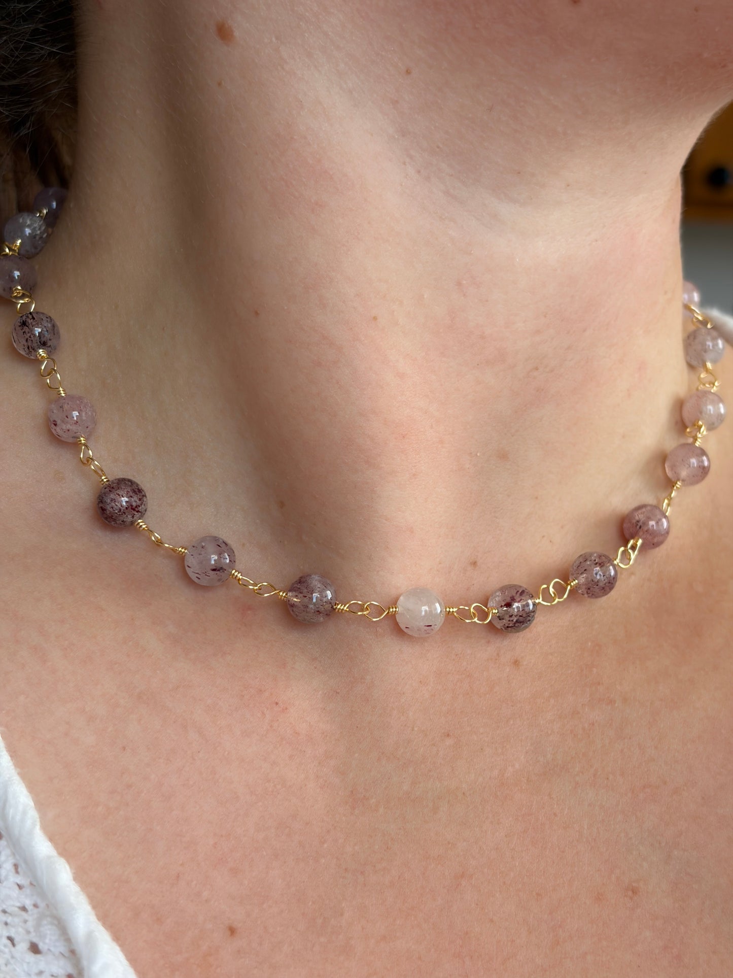 Strawberry Quartz Necklace