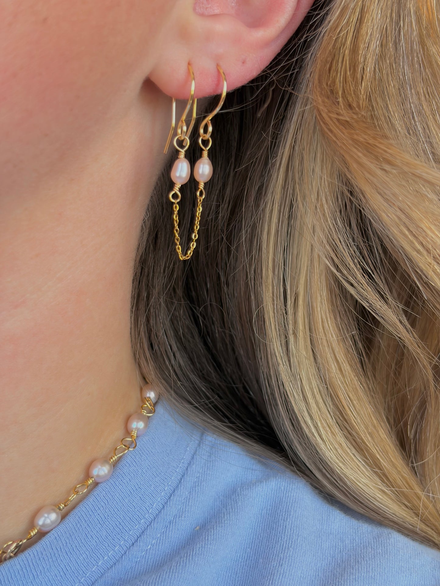Pink Pearl Elliot Earrings