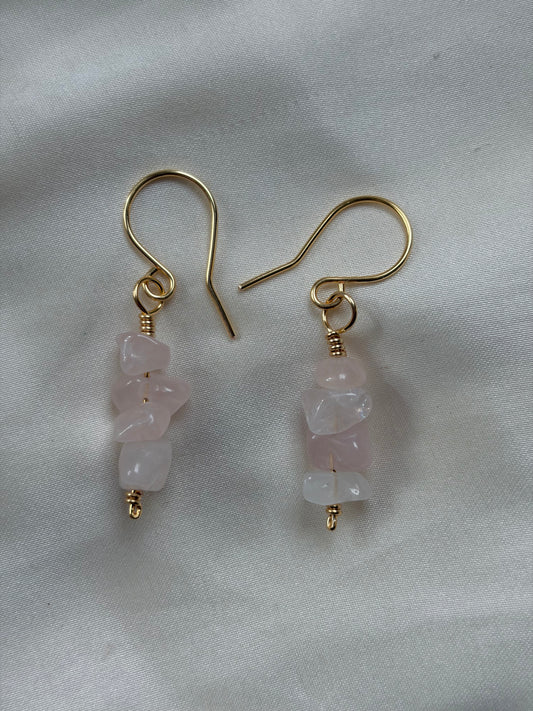 Rose Quartz Stack Earrings