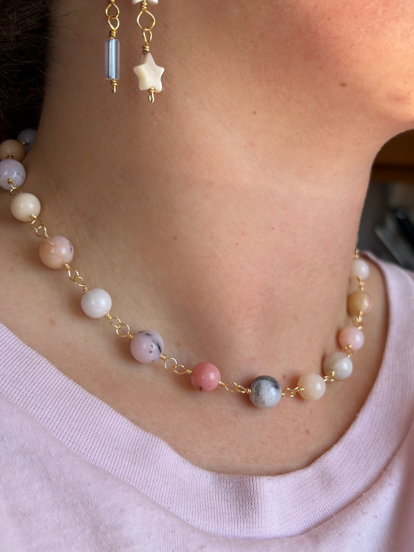 Pink Opal Necklace